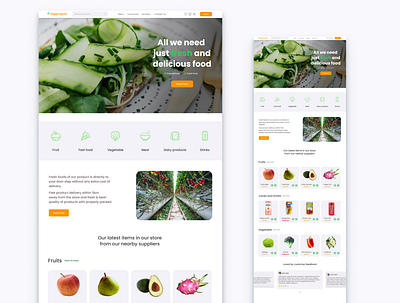Online Fresh Food Delivery food delivery landing page online delivery app online freshfood delivery ui uiux