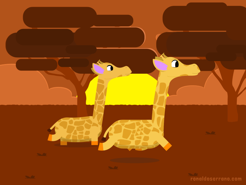 Giraffes on the savanna 2d animation animal animation gif giraffe loop motion wild