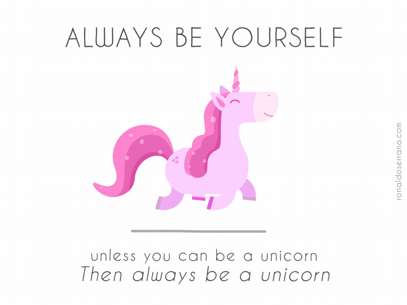 Just be a unicorn! after effects animal animation character loop motion unicorn