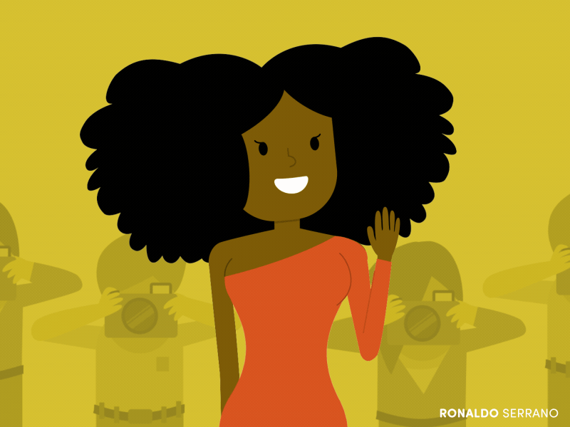 Waving Model 2d animation afro beautifull beauty black girl hot loop model mograph waving