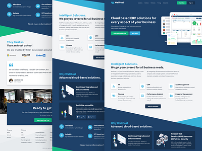 Wallpost - ERP Solutions landing adobe xd crm design erp landing landing page ui