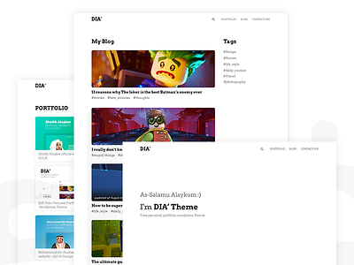 DIA - free minimal personal wordpress theme