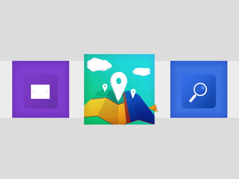 Animated Icon Hovers 3d animation c4d gif icons mail map search ui ux