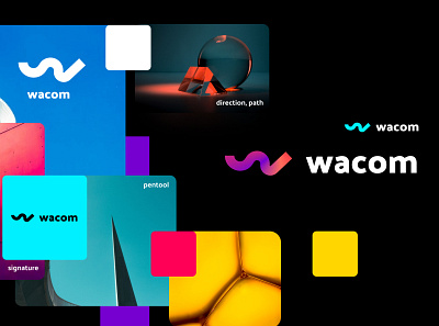 Wacom logo concept branding gradiant graphic design identity illustration logo logo design pen pentool vector wacom wave