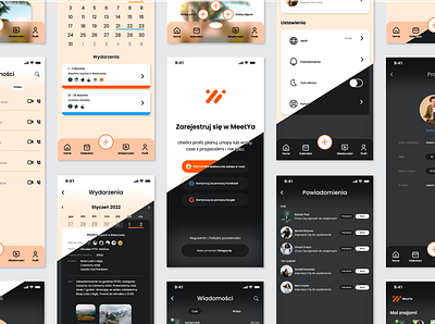 MeetYa - UX/UI Project app dark mode designer graphic design mobile mobile app social app ui ux vector