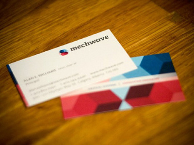 Mechwave branding business cards logo