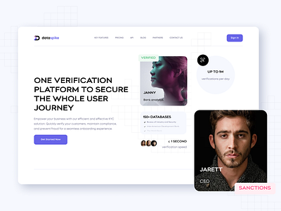 DataSpike. Website Redesign blue clean design kyc main page mainpage purple redesign site webdesign webdesigner website