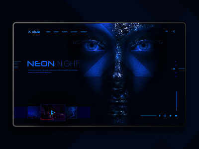 Landing page concept abstract background blue club concepcion cool creative design landing landing page neon neon night