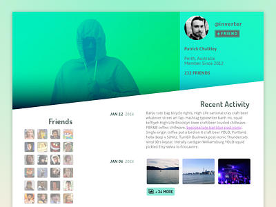 Daily UI 006 - User Profile 006 daily ui dosis gradient green mapped playful profile ui user
