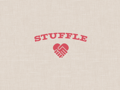 Stuffle Logo hands heart logo slab serif
