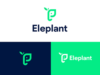 G + Elephant + Leaf Logo Design elephant logo g logo green leaf logo nature