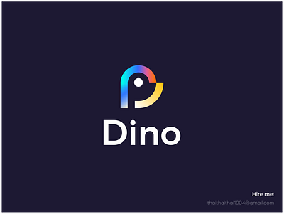 Dinosaur Logo Design d gradient d logo dinosaur