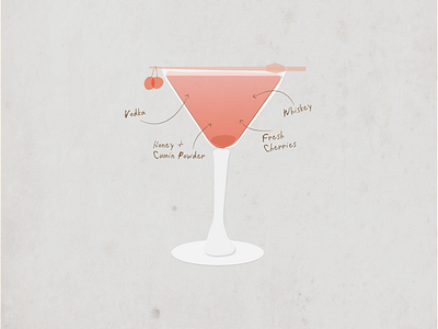 Cocktail Artwork artwork bar cherry cherry boom cocktail design menu parpia shadrach vector