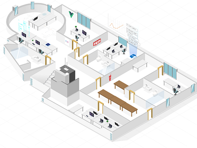 office isometric 3d illustration illustrator isometric map office vector