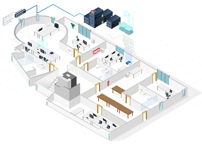 Office isometric booklet branding illustration illustrator isometric vector