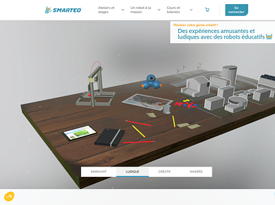 Smarteo - intro overview 3d blender gltf three.js ui webdesign