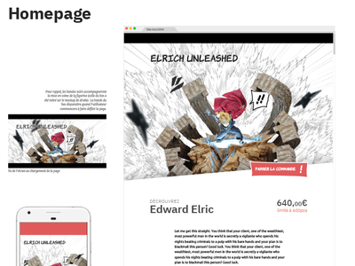 Manga page webdesign manga parallax product page staging webdesign