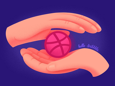 Hello Dribbble first hands hello dribbble illustration procreate