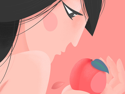 Peach affinity designer flat flat illustrator illustration ipad pro peach vector vector artwork women