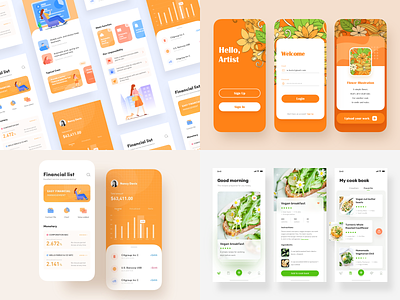 Best 4 Shots 2020 app chart clean design green illustration iphone iphonex orange ui