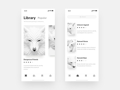 A Album of Painting app design app clean design ui white