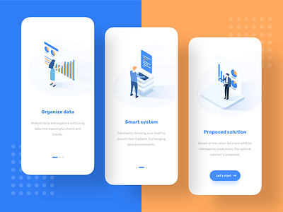 Illustration guide page blue clean guide pages illustration iphonex ui