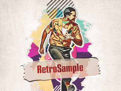 Retro Collage - Photoshop Action abstract action envato graphic illustration paint photo photoshop sketch watercolor