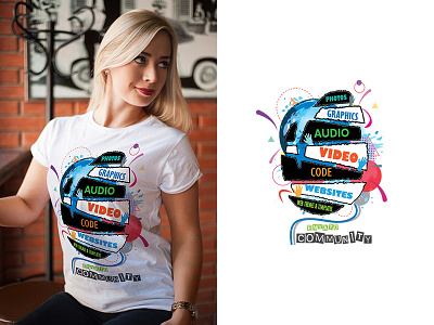 Envato Community - Tshirt Contest abstract color envato logo tshirt vector white world