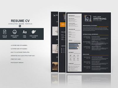 Resume CV a4 branding design graphic illustration paint photoshop portfolio print resume resume cv templates