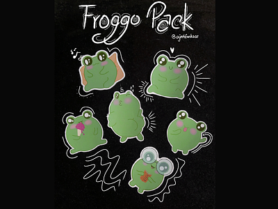 Froggo Stickers design doodle freg frog froggo graphic design illustration stickers