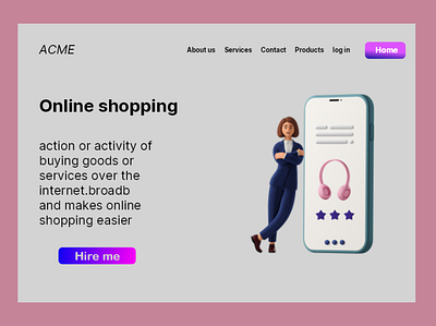 Online shopping 3d branding design graphic design illustration logo ui user expirience user interface ux