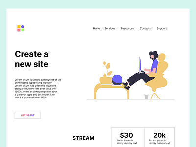 Creative landing page