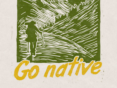 Go native art barmalej design illustration linocut