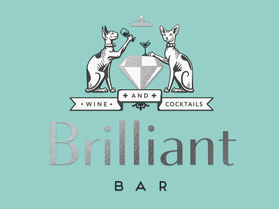 BAR LOGO bar branding brilliant cats cocktails logo luxury wine