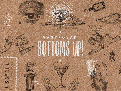 PATTERN bar bottomsup drink gastrobar logo pub