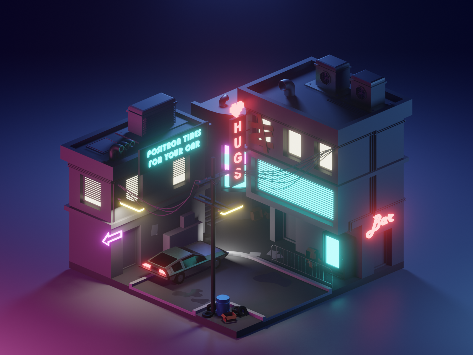 Cyberpunk location by Konstantin Vlasev on Dribbble