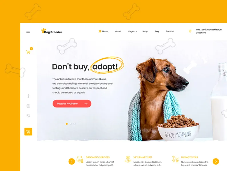 Engaging Kennel Website Design for Dog Adoption