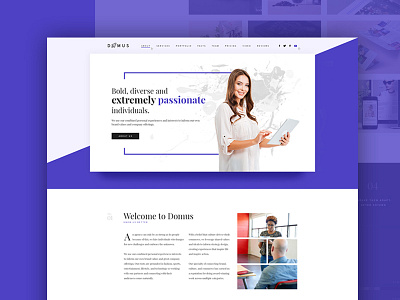 Domus - Business Landing Page business clean contact form corporate creative one page portfolio psd purple team