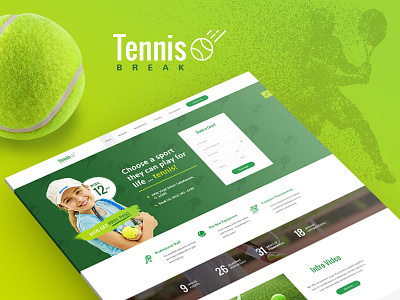 Tennis - Composer WordPress Theme ball court green healthy move movement player sports tennis tennis ball