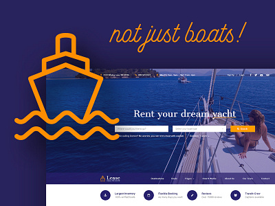 Lease - Boat & Yacht Rental boat booking luxury orange psd purple rental website yacht