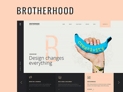 Brotherhood - Creative Agency agency branding business corporate creative graphic pink ui ux web webdesign website