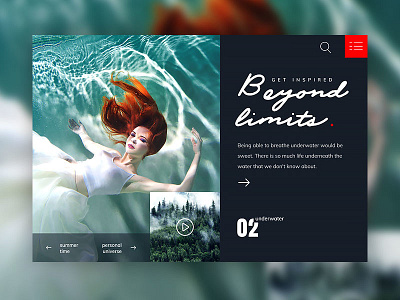 Beyond Limits beyond blue design designer limits red ui underwater ux water web