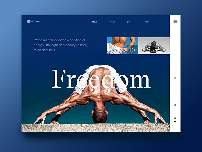 Happiness is Freedom blue freedom graphic marine page peace relax typography ui ux web web page yoga