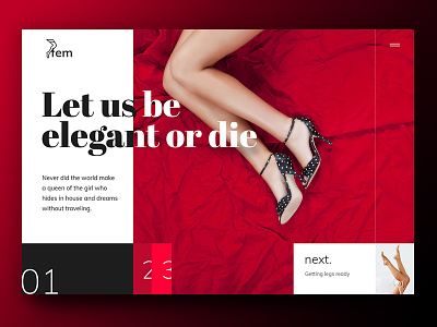 Femme Fatale branding creative elegant high heel landing page legs red romantic rose sexi shoe ui ux woman
