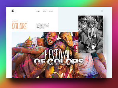 Holi branding celebration colors design festival fun gradient holi india interface ui ux webdesign