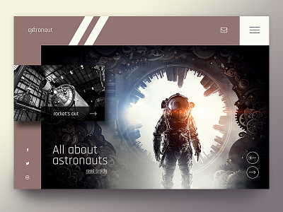 Astronaut astronaut beige branding creative dark design interface moon nasa rocket sky space ui uiux ux webdesigner