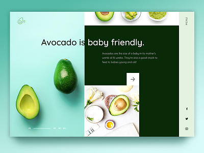 Avocado avocado creative design fresh fruits green interface landing page ui uiux ux vegetables web page website