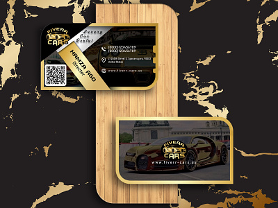 Car Rental Business Card black yellow bugatti business car car rental cars gold graphic design illustration logo design luxury modern professional racing rental sport visiting card