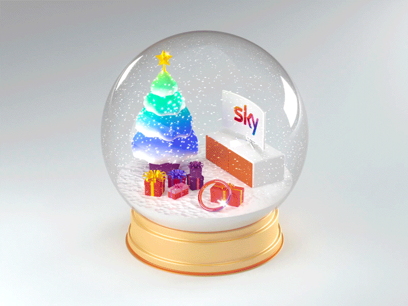 Sky Q Christmas globe exploration 3d c4d christmas exploration globe q sky snow