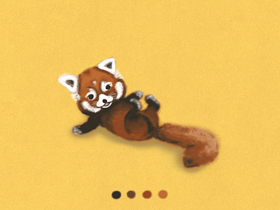Red​ Panda animal art cartoon character digitalpainting​ illustration paint red​ panda